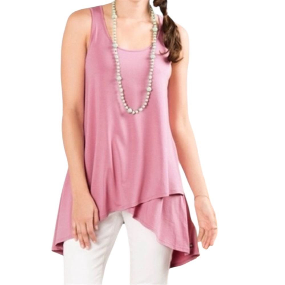 Matilda Jane Women’s Secret Garden Split Back Layered Tunic Tank Top Size Medium